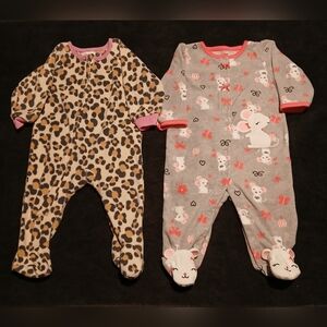 Leopard and Mouse Print Girls One Piece Set